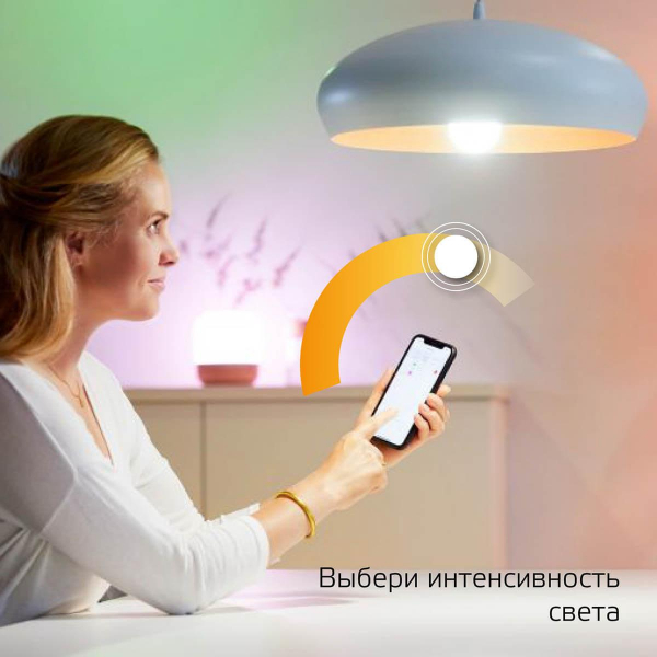 Лампа светодиодная диммируемая Gauss Smart Home E27 10W 2700K матовая 1070112 Лампа светодиодная диммируемая Gauss Smart Home E27 10W 2700K матовая 1070112