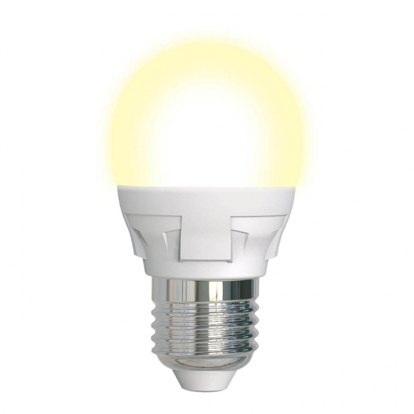 Лампа светодиодная диммируемая Uniel E27 7W 3000K матовая LED-G45 7W/3000K/E27/FR/DIM PLP01WH UL-00004303 Лампа светодиодная диммируемая Uniel E27 7W 3000K матовая LED-G45 7W/3000K/E27/FR/DIM PLP01WH UL-00004303
