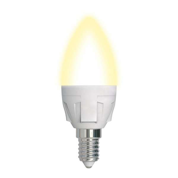 Лампа светодиодная диммируемая Uniel E14 7W 3000K матовая LED-C37 7W/3000K/E14/FR/DIM PLP01WH UL-00004296 Лампа светодиодная диммируемая Uniel E14 7W 3000K матовая LED-C37 7W/3000K/E14/FR/DIM PLP01WH UL-00004296
