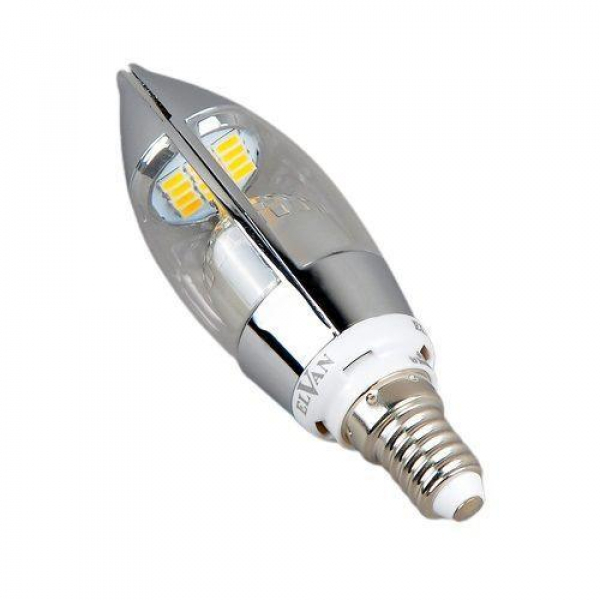 Лампа светодиодная диммируемая Elvan E14 5W 3000K прозрачная E14-5W-3000K-Dim-Q68-SL Лампа светодиодная диммируемая Elvan E14 5W 3000K прозрачная E14-5W-3000K-Dim-Q68-SL