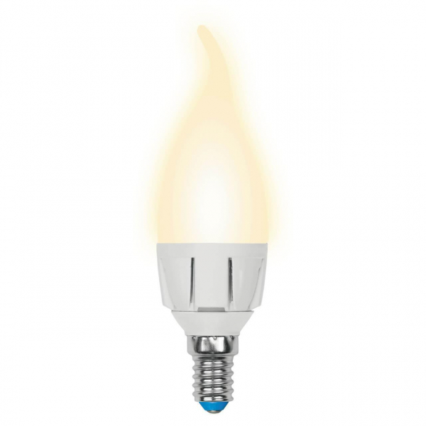 Лампа светодиодная диммируемая Uniel E14 7W 3000K матовая LED-CW37 7W/3000K/E14/FR/DIM PLP01WH UL-00004299 Лампа светодиодная диммируемая Uniel E14 7W 3000K матовая LED-CW37 7W/3000K/E14/FR/DIM PLP01WH UL-00004299