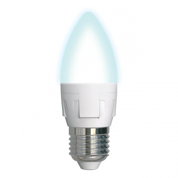 Лампа светодиодная диммируемая Uniel E27 7W 4000K матовая LED-C37 7W/4000K/E27/FR/DIM PLP01WH UL-00004295 Лампа светодиодная диммируемая Uniel E27 7W 4000K матовая LED-C37 7W/4000K/E27/FR/DIM PLP01WH UL-00004295
