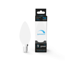 Лампа светодиодная диммируемая Gauss E14 7W 6500K матовая 103101307-D