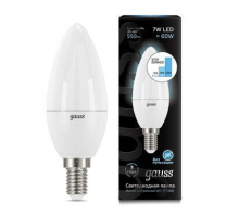 Лампа светодиодная диммируемая Gauss E14 7W 4100K матовая 103101207-S