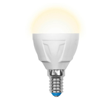 Лампа светодиодная диммируемая Uniel E14 6W 3000K матовая LED-G45-6W/WW/E14/FR/DIM PLP01WH UL-00000694