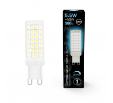 Лампа светодиодная диммируемая Gauss G9 5,5W 4100К прозрачная 107309255-D