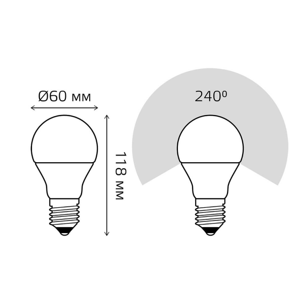 Лампа светодиодная диммируемая Gauss E27 9,5W 3000K-4000K-6500K матовая 1023240 Лампа светодиодная диммируемая Gauss E27 9,5W 3000K-4000K-6500K матовая 1023240