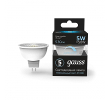 Лампа светодиодная диммируемая Gauss GU10 5W 4100K матовая 101506205-D