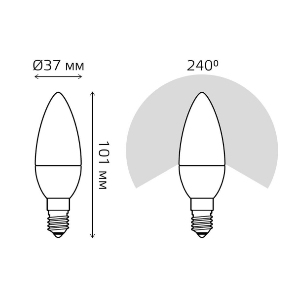 Лампа светодиодная диммируемая Gauss E14 7W 6500K матовая 103101307-S Лампа светодиодная диммируемая Gauss E14 7W 6500K матовая 103101307-S