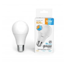 Лампа светодиодная диммируемая Gauss E27 9,5W 3000K-4000K-6500K матовая 1023240