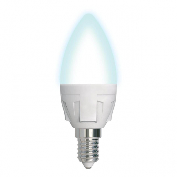 Лампа светодиодная диммируемая Uniel E14 7W 4000K матовая LED-C37 7W/4000K/E14/FR/DIM PLP01WH UL-00004294 Лампа светодиодная диммируемая Uniel E14 7W 4000K матовая LED-C37 7W/4000K/E14/FR/DIM PLP01WH UL-00004294