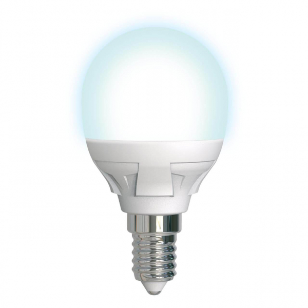 Лампа светодиодная диммируемая Uniel E14 7W 4000K матовая LED-G45 7W/4000K/E14/FR/DIM PLP01WH UL-00004300 Лампа светодиодная диммируемая Uniel E14 7W 4000K матовая LED-G45 7W/4000K/E14/FR/DIM PLP01WH UL-00004300