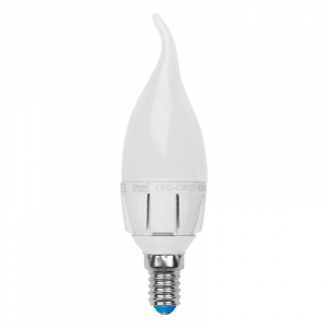 Лампа светодиодная диммируемая Uniel E14 6W 4500K матовая LED-CW37-6W/NW/E14/FR/DIM PLP01WH UL-00000727