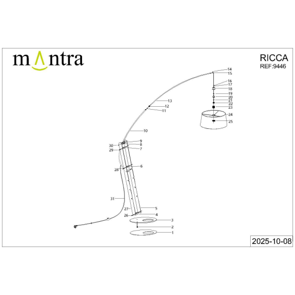 Торшер Mantra Ruti Ricca 9446+9448