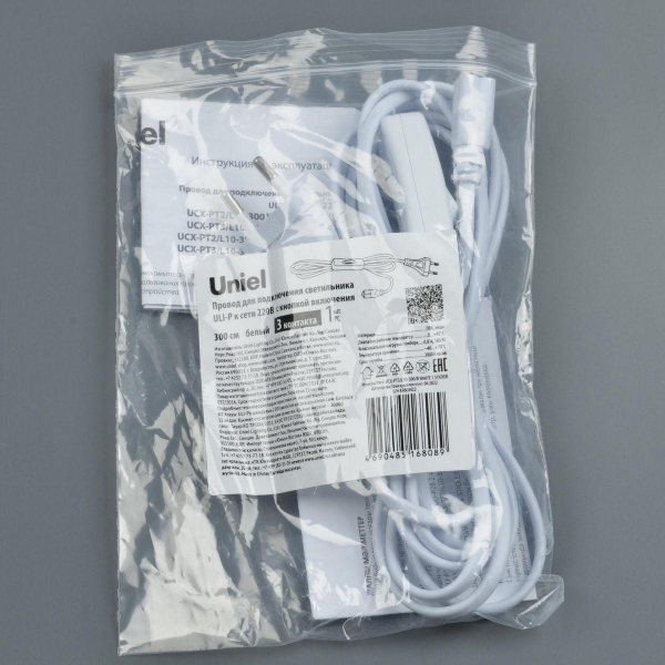Провод Uniel UCX-PT3/L10-300/B White 1 Sticker UL-00009803 Провод Uniel UCX-PT3/L10-300/B White 1 Sticker UL-00009803