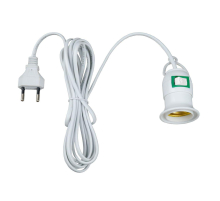 Патрон подвесной с выключателем и штепсельной вилкой Uniel DLC-P-T50B/E27 2M White UL-00007434