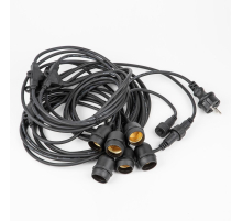 Гирлянда для освещения теплиц 5м+3м Uniel UDL-K230 6/E27/5M IP54 Black Belt-Light Greenhouse UL-00010925