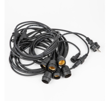 Гирлянда для освещения теплиц 5м+3м Uniel UDL-K230 6/E27/5M IP54 Black Belt-Light Greenhouse UL-00010925