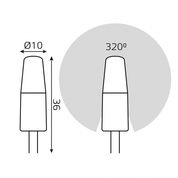 Лампа светодиодная Gauss G4 2W 3000K прозрачная 107707102 Лампа светодиодная Gauss G4 2W 3000K прозрачная 107707102