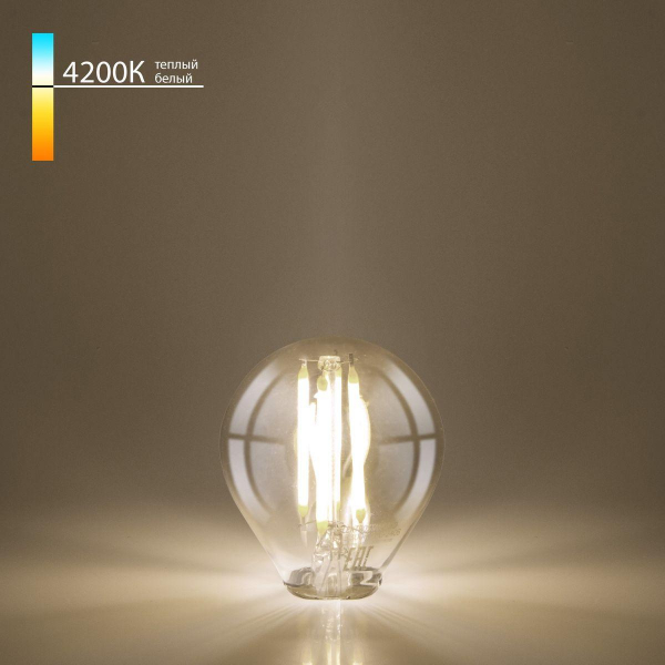 Лампа светодиодная филаментная Elektrostandard E14 6W 4200K прозрачная a055350 Лампа светодиодная филаментная Elektrostandard E14 6W 4200K прозрачная a055350