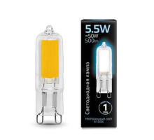 Лампа светодиодная Gauss G9 5.5W 4100K прозрачная 107809205