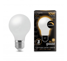 Лампа светодиодная диммируемая Gauss филаментная E27 10W 2700К матовая 102202110-D