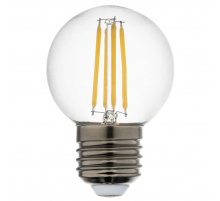 Лампа светодиодная филаментная Lightstar LED Filament E27 6W 4000K шар прозрачный 933824
