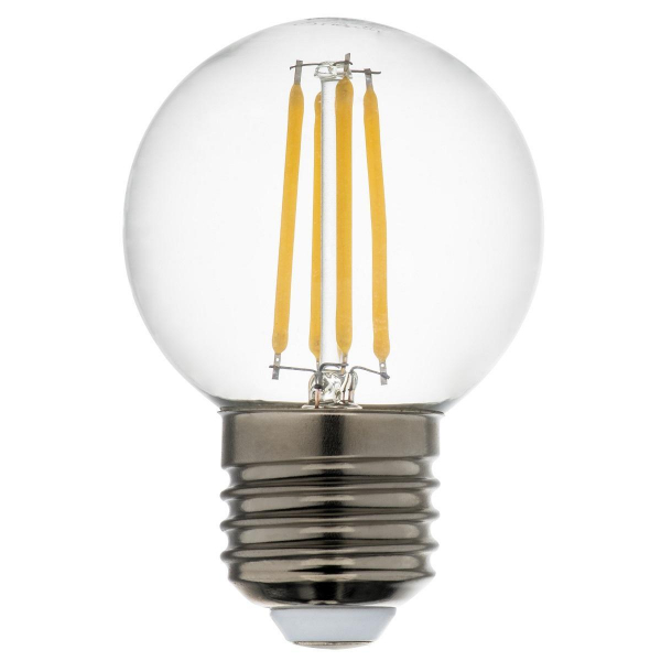 Лампа светодиодная филаментная Lightstar LED Filament E27 6W 4000K шар прозрачный 933824 Лампа светодиодная филаментная Lightstar LED Filament E27 6W 4000K шар прозрачный 933824