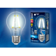 Лампа светодиодная филаментная Uniel E27 8W 4000K прозрачная LED-A60-8W/NW/E27/CL PLS02WH UL-00001372