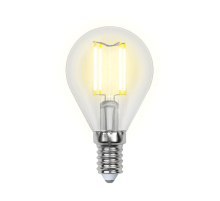 Лампа светодиодная филаментная Uniel E14 6W 4000K прозрачная LED-G45-6W/NW/E14/CL PLS02WH UL-00001371