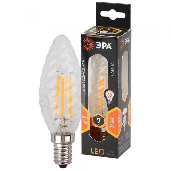 Лампа светодиодная филаментная ЭРА E14 7W 2700K прозрачная F-LED BTW-7W-827-E14 Б0027960 Лампа светодиодная филаментная ЭРА E14 7W 2700K прозрачная F-LED BTW-7W-827-E14 Б0027960