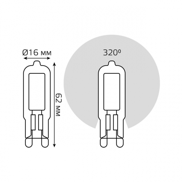 Лампа светодиодная Gauss G9 5.5W 4100K прозрачная 107809205 Лампа светодиодная Gauss G9 5.5W 4100K прозрачная 107809205