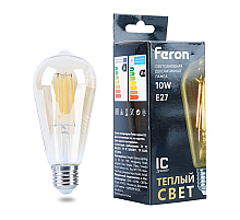 Лампа филаментная светодиодная Feron LB-64 E27 10W 2700K 52165