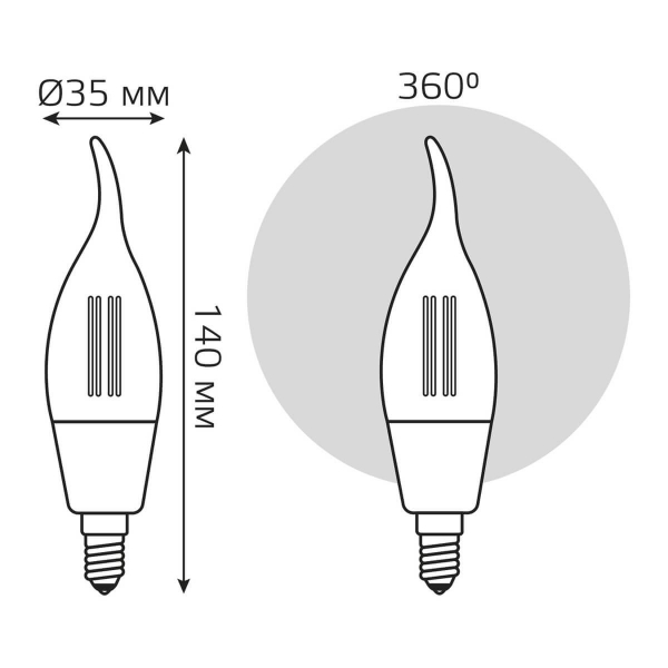 Лампа светодиодная диммируемая филаментная Gauss Smart Home Filament E14 4,5W 2000-6500K прозрачная 1280112 Лампа светодиодная диммируемая филаментная Gauss Smart Home Filament E14 4,5W 2000-6500K прозрачная 1280112