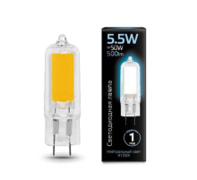 Лампа светодиодная Gauss G4 5.5W 4100K прозрачная 107807205