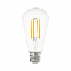 Лампа светодиодная филаментная Eglo E27 7W 2700К прозрачная 11757