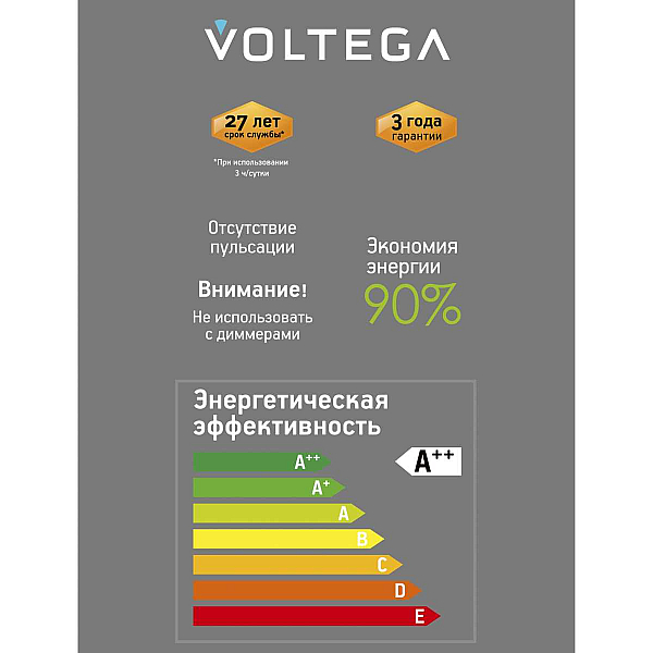 Лампа светодиодная филаментная Voltega 271 E27 4W 1800K дымчатая 8564