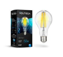 Лампа светодиодная филаментная Voltega E27 15W 4000К прозрачная VG10-A1E27cold15W-F 7103
