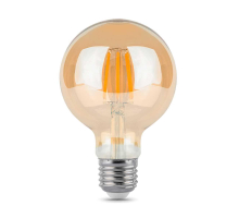 Лампа светодиодная филаментная Gauss E27 6W 2400K прозрачная 105802006