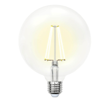 Лампа светодиодная филаментная Uniel E27 10W 3000K прозрачная LED-G125-10W/WW/E27/CL PLS02WH 10534