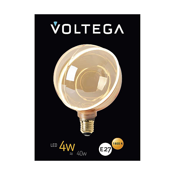 Лампа светодиодная филаментная Voltega 271 E27 4W 1800K янтарная 8590