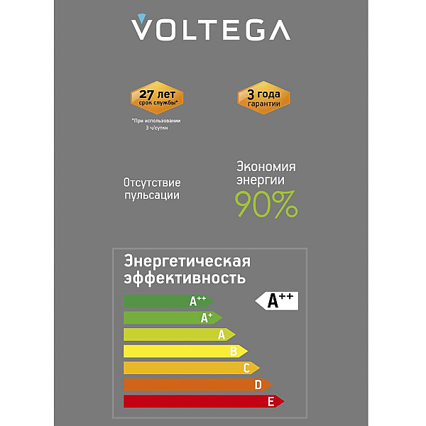 Лампа светодиодная филаментная Voltega 271 E27 4W 2200K прозрачная 8575