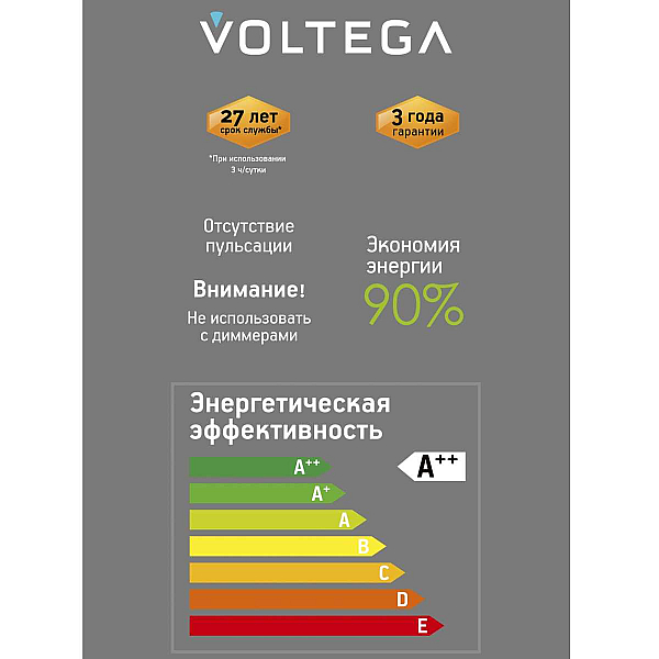 Лампа светодиодная филаментная Voltega 271 E27 4W 3000K белая 8571