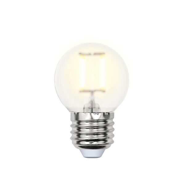Лампа светодиодная филаментная Uniel Е27 6W 3000K матовая LED-G45-6W/WW/E27/FR PLS02WH UL-00000302 Лампа светодиодная филаментная Uniel Е27 6W 3000K матовая LED-G45-6W/WW/E27/FR PLS02WH UL-00000302
