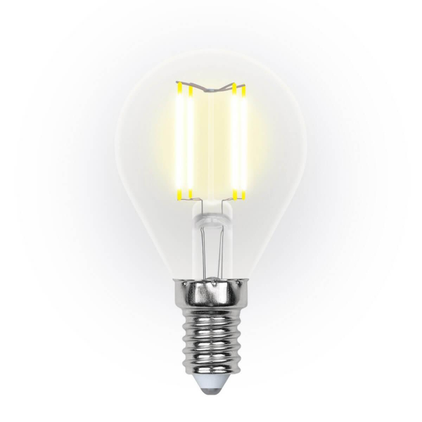 Лампа светодиодная филаментная Uniel E14 5W 3000K LED-G45-5W/WW/E14/CL/DIM GLA01TR UL-00002866 Лампа светодиодная филаментная Uniel E14 5W 3000K LED-G45-5W/WW/E14/CL/DIM GLA01TR UL-00002866