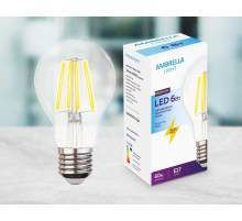 Лампа светодиодная филаментная Ambrella light E27 6W 4200K прозрачная 205029