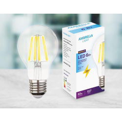 Лампа светодиодная филаментная Ambrella light E27 6W 4200K прозрачная 205029