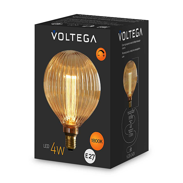 Лампа светодиодная филаментная Voltega 271 E27 4W 1800K желтая 8543
