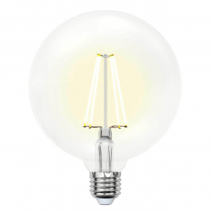 Лампа светодиодная филаментная Uniel E27 15W 4000K прозрачная LED-G125-15W/4000K/E27/CL PLS02WH UL-00004861
