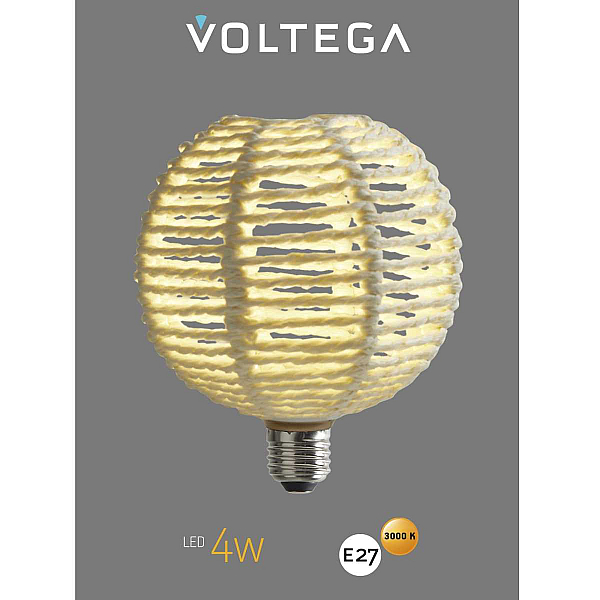 Лампа светодиодная филаментная Voltega 271 E27 4W 3000K белая 8571
